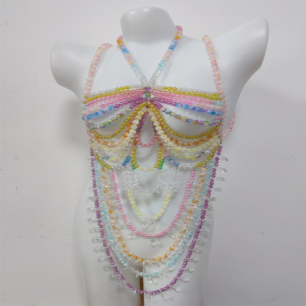 Body Jewelry Vest - Bijoux de corps en perles acryliques