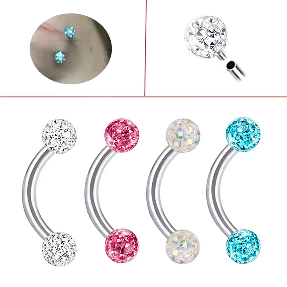 Eyebrow Curved Barbell - Anneau à sourcils en cristal époxy