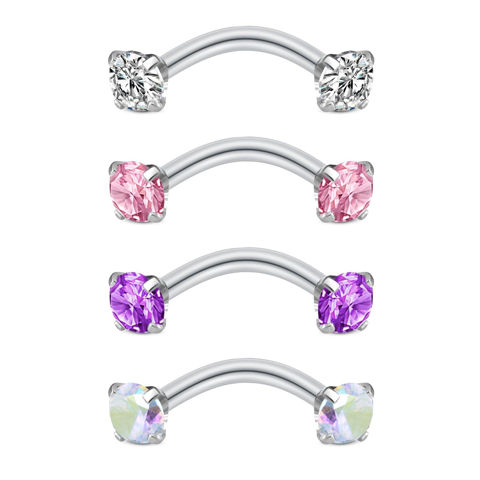 Body Jewelry Vertical Labret - 4 pièces Bijoux de piercing Rook,