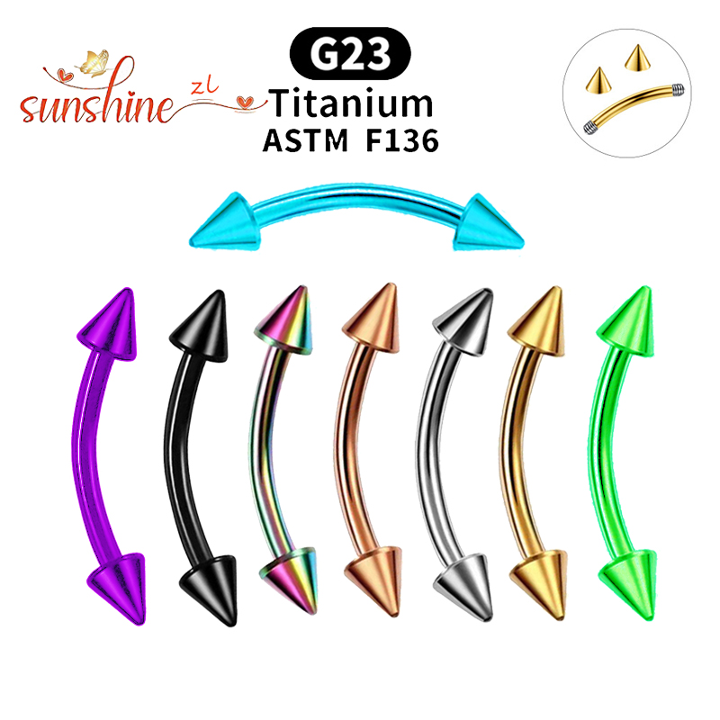 Eyebrow Curved Barbell - G23 Titanium Spike Curved Barbell Eyebloguging,