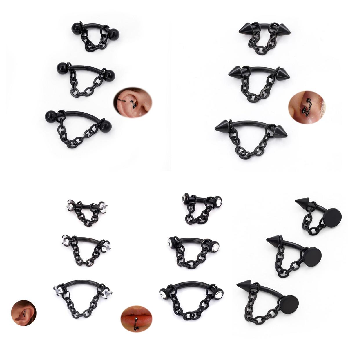 Body Jewelry Vertical Labret - Lot de 3 bijoux de piercing