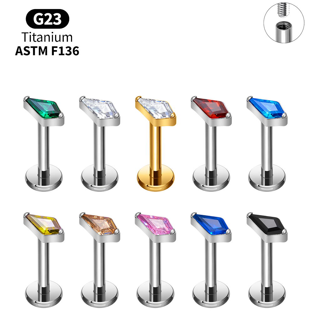 Body Jewelry Vertical Labret - Ensemble de labrets en titane avec