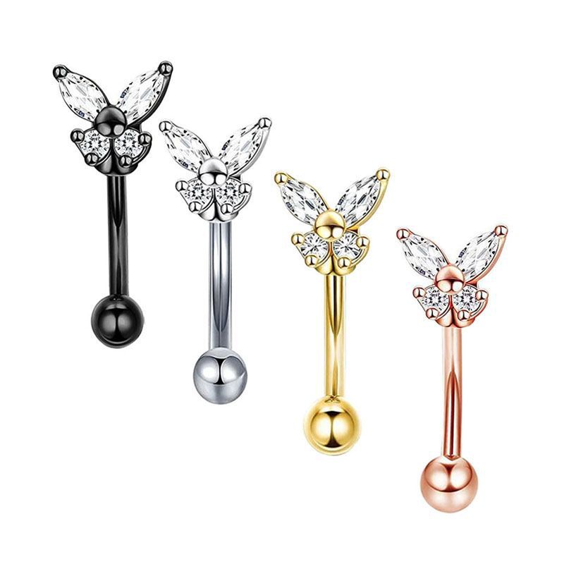 Eyebrow Curved Barbell - Bijoux de piercing Rook en or