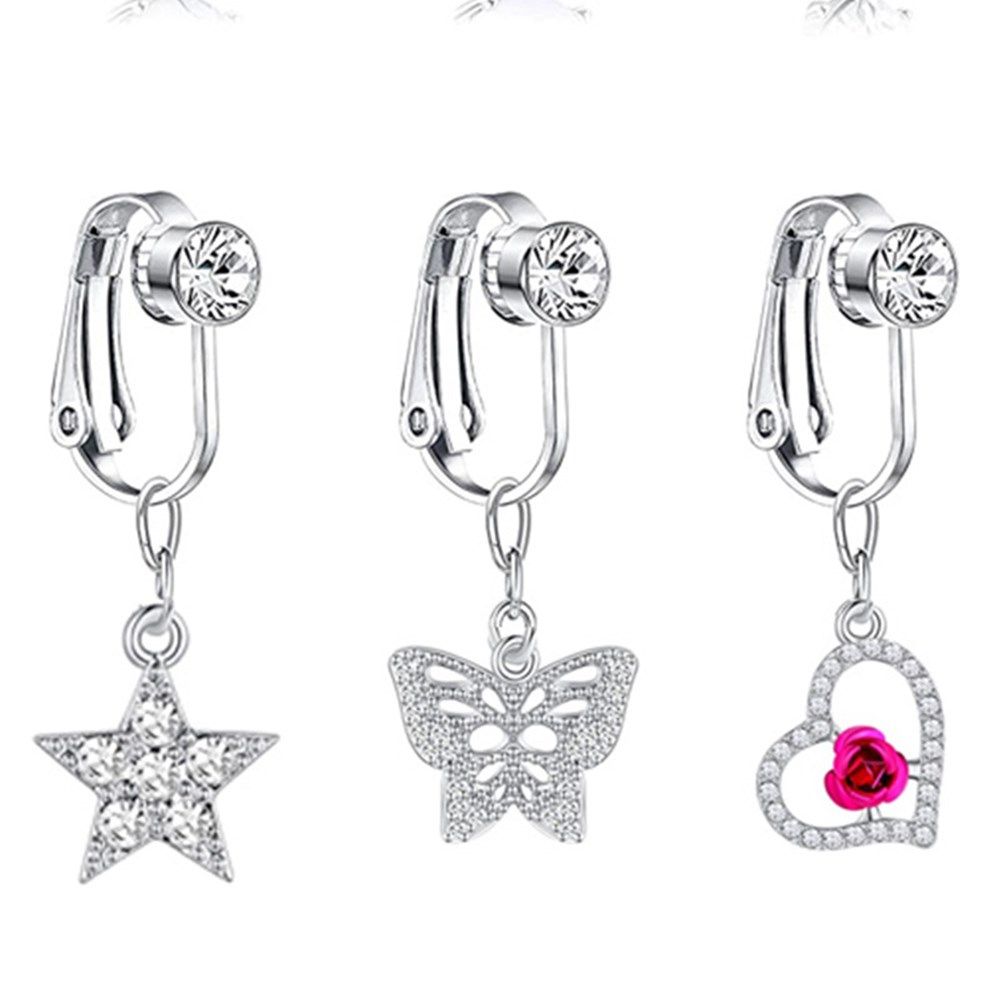 Body Jewelry Belly Button Rings - Anneau de nombril papillon tendance, clip