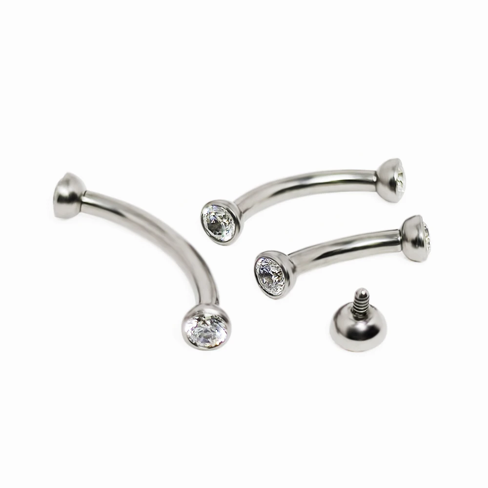 Eyebrow Curved Barbell - Piercing en Titane F136, Boucle d'Oreille,