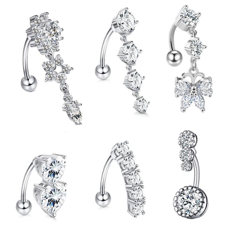 Body Jewelry Belly Button Rings - Anneau de nombril pendulaire en acier