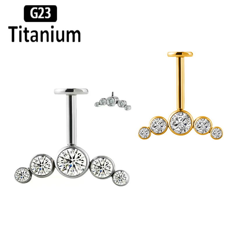 Body Jewelry Vertical Labret - Bijou de corps en Titane G23,