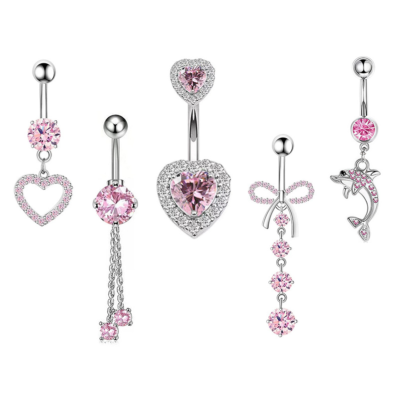 Body Jewelry Belly Button Rings - 1 pièces rose couronne nombril anneaux