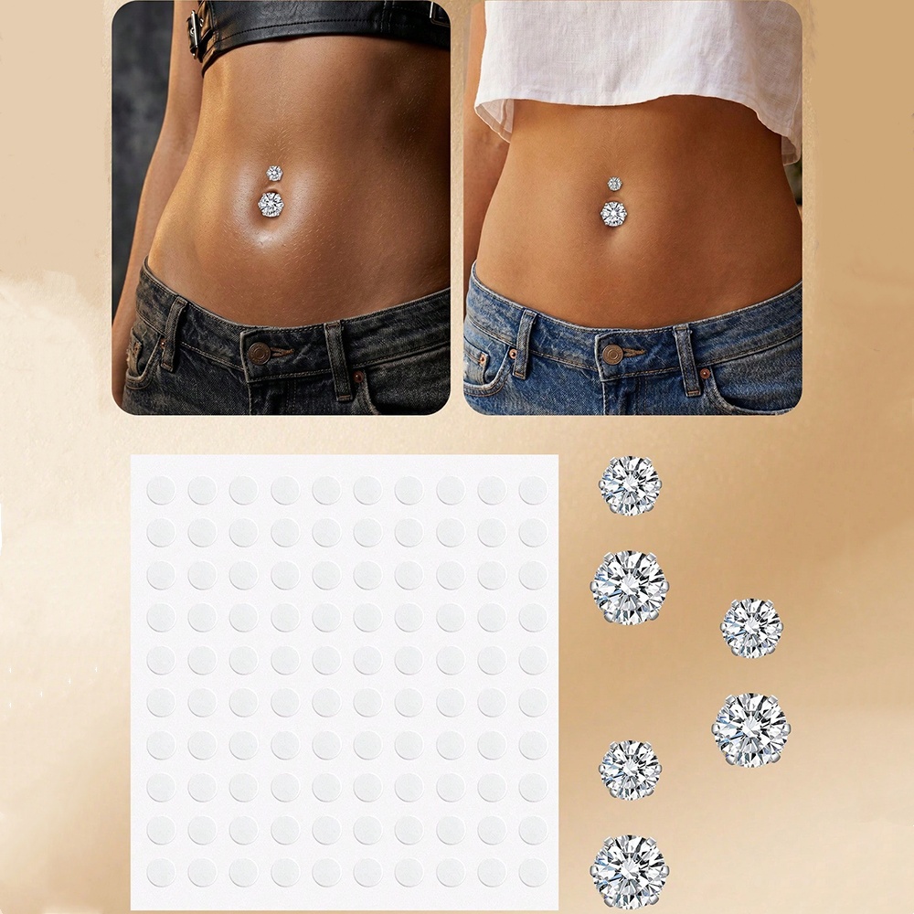 Body Jewelry Belly Button Rings - Faux piercing de nombril en zircon