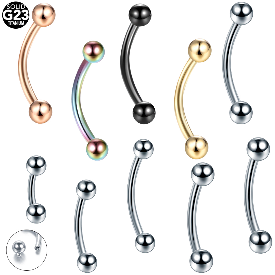 Eyebrow Curved Barbell - 10 pièces/lot G23 titane sourcil banane