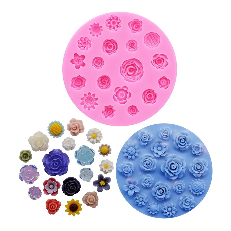 Body Jewelry Display Case - Fleurs Silicone moule fleur résine coque