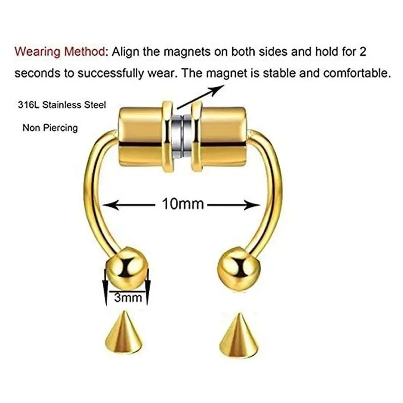 Faux anneaux de nez magnétique - Body Jewelry Hoops avis et prix