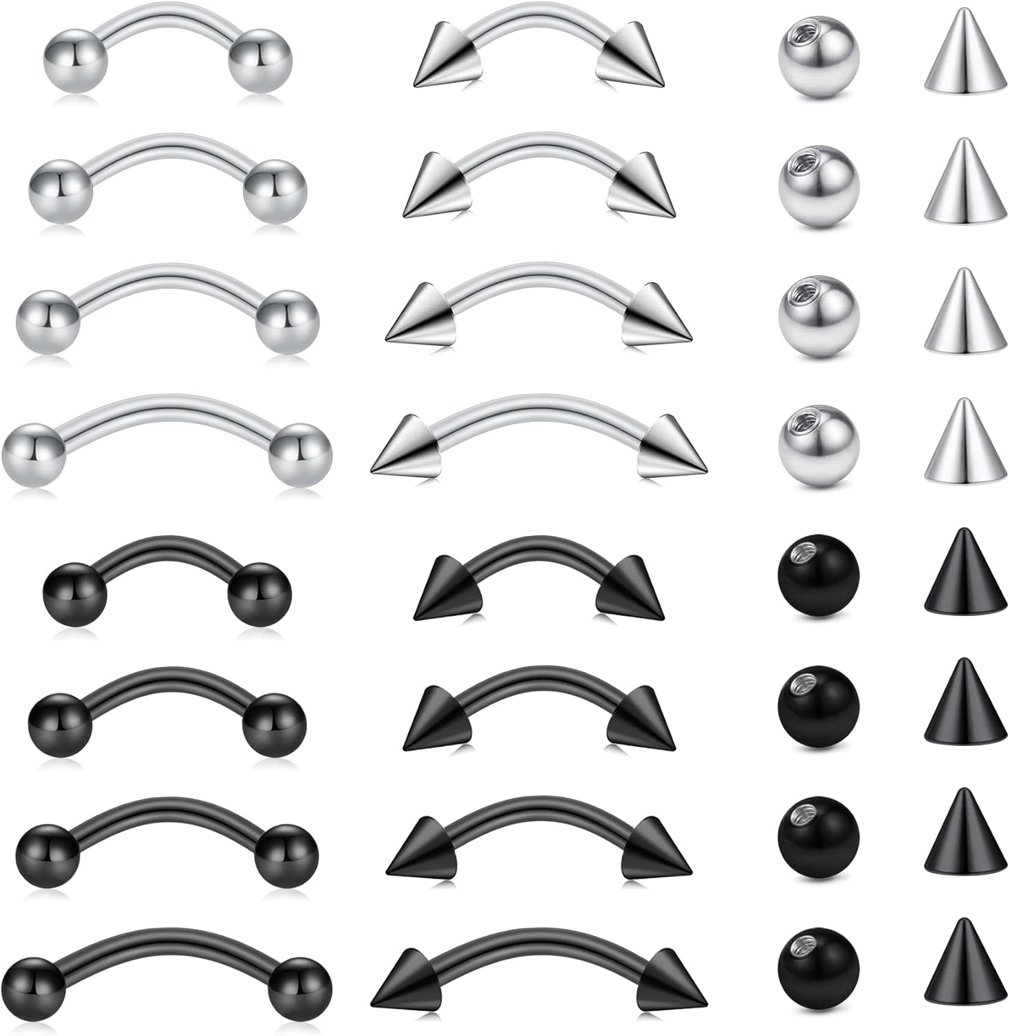 Lot de 32 pièces en acier chir - Body Jewelry Vertical Labret avis et prix