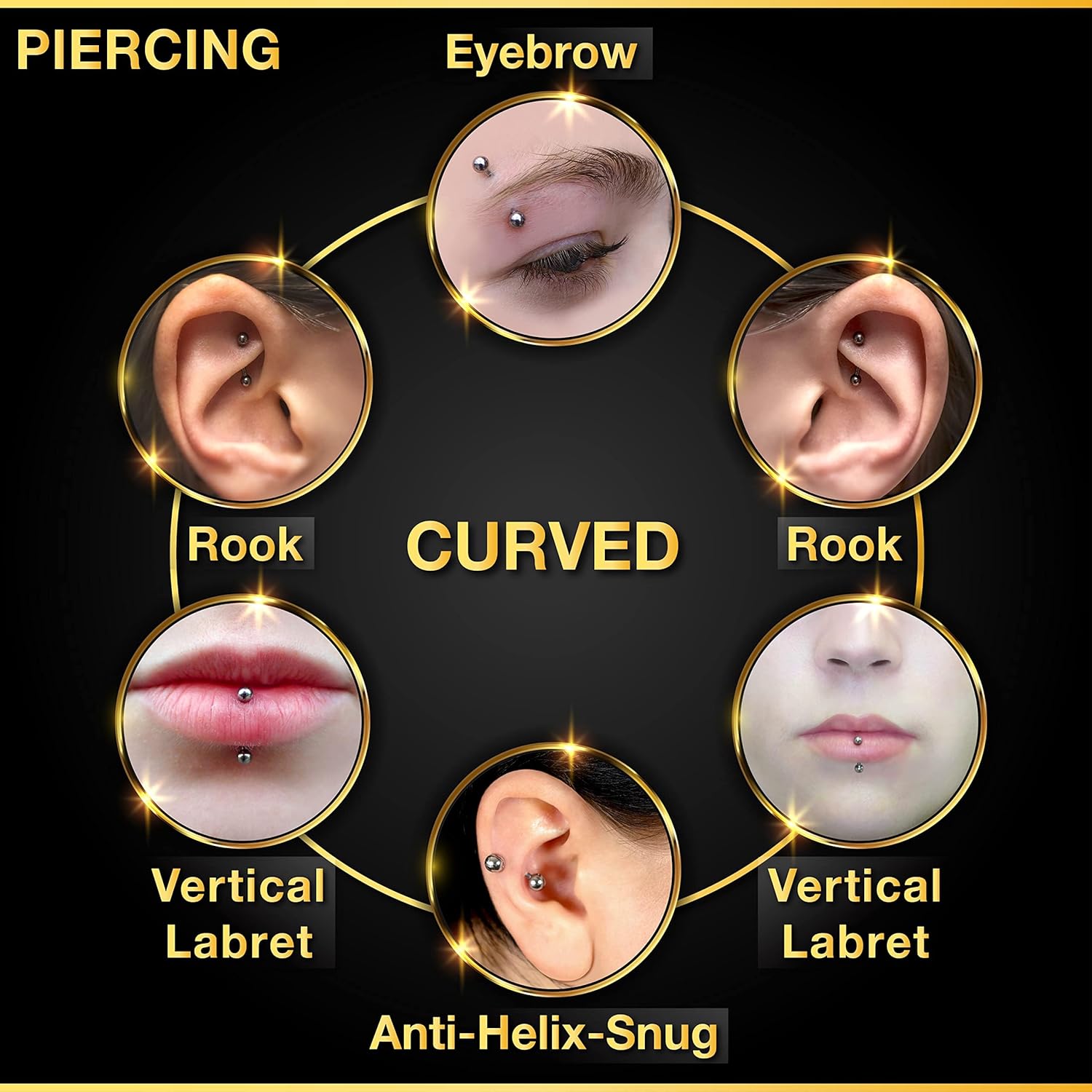 Lot de 32 pièces en acier chir - Body Jewelry Vertical Labret avis et prix