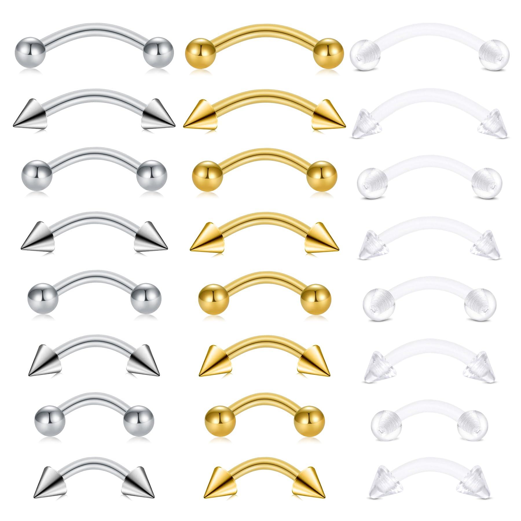 24 pièces 16G Acier Inoxydable - Body Jewelry Vertical Labret avis et prix