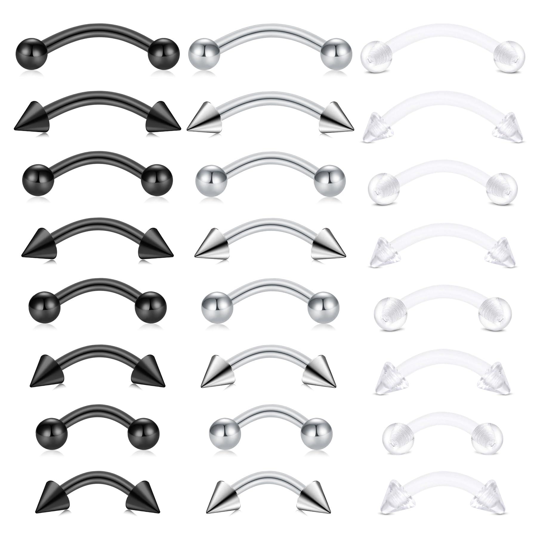 24 pièces 16G Acier Inoxydable - Body Jewelry Vertical Labret avis et prix