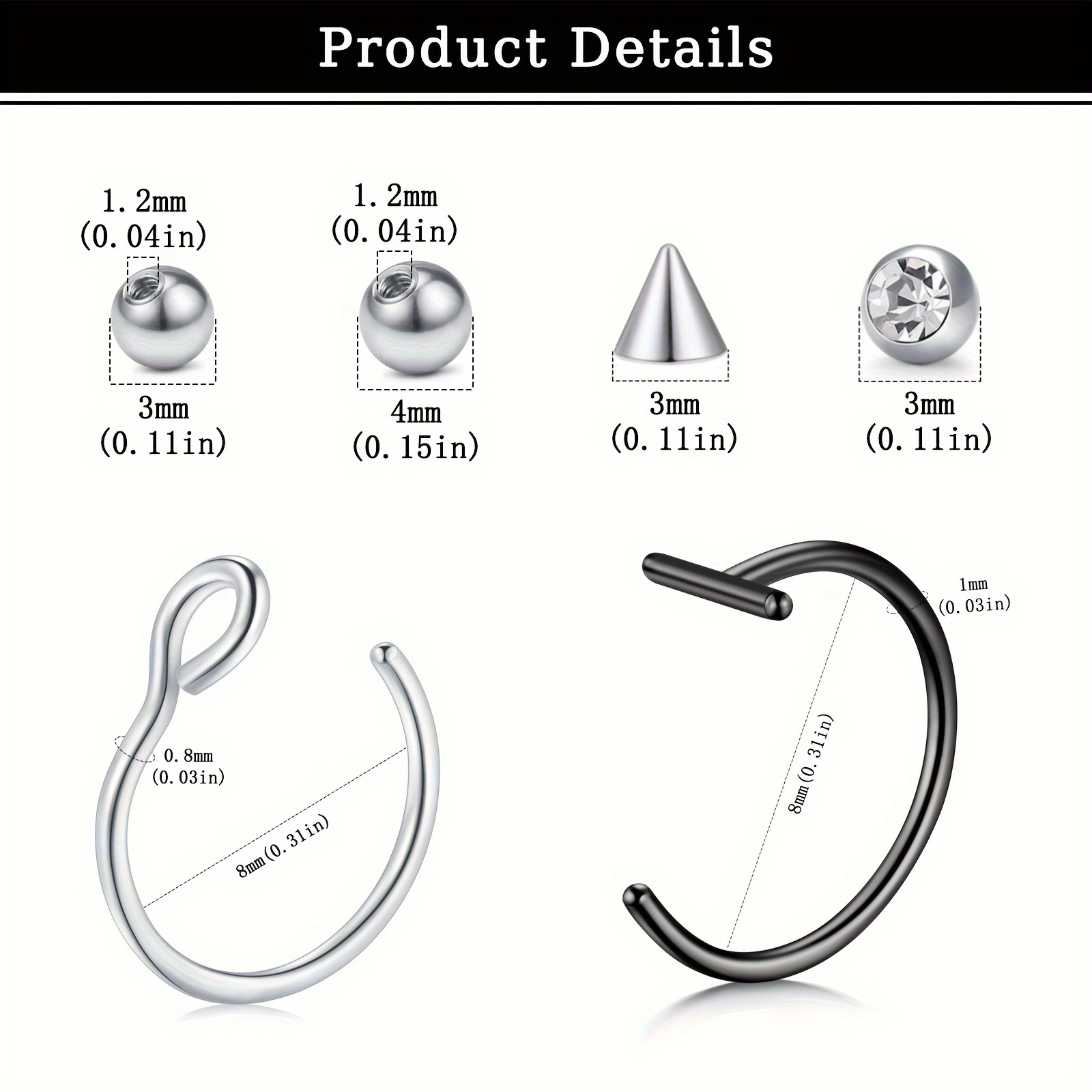 Faux piercings, faux anneaux d - Body Jewelry Hoops avis et prix