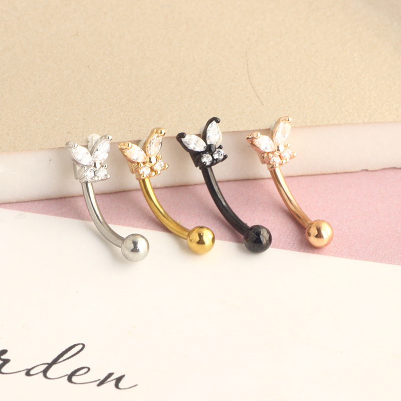 Bijoux de piercing Rook en or  - Eyebrow Curved Barbell avis et prix
