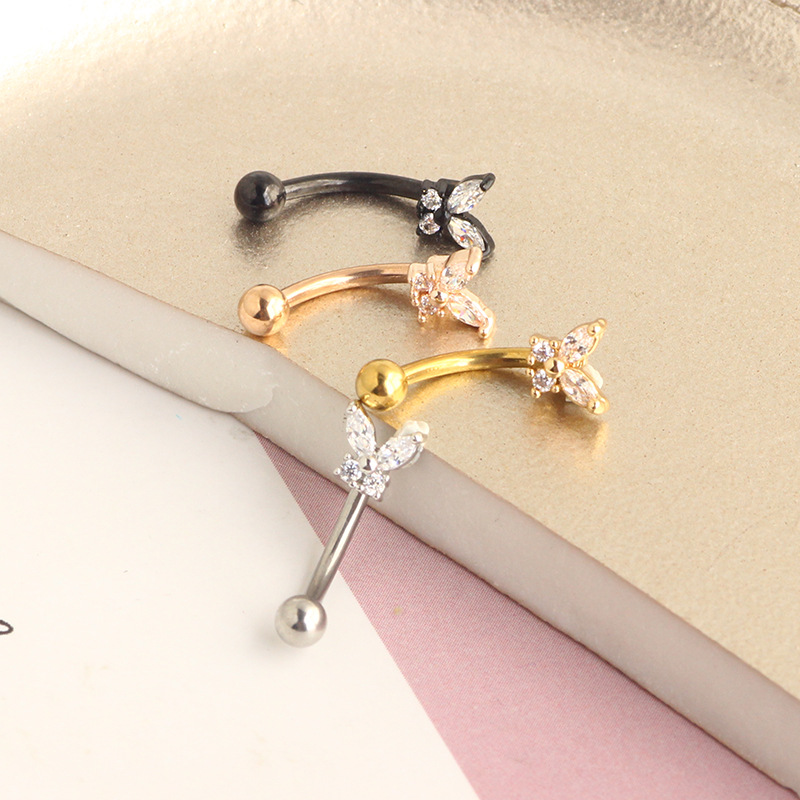 Bijoux de piercing Rook en or  - Eyebrow Curved Barbell avis et prix