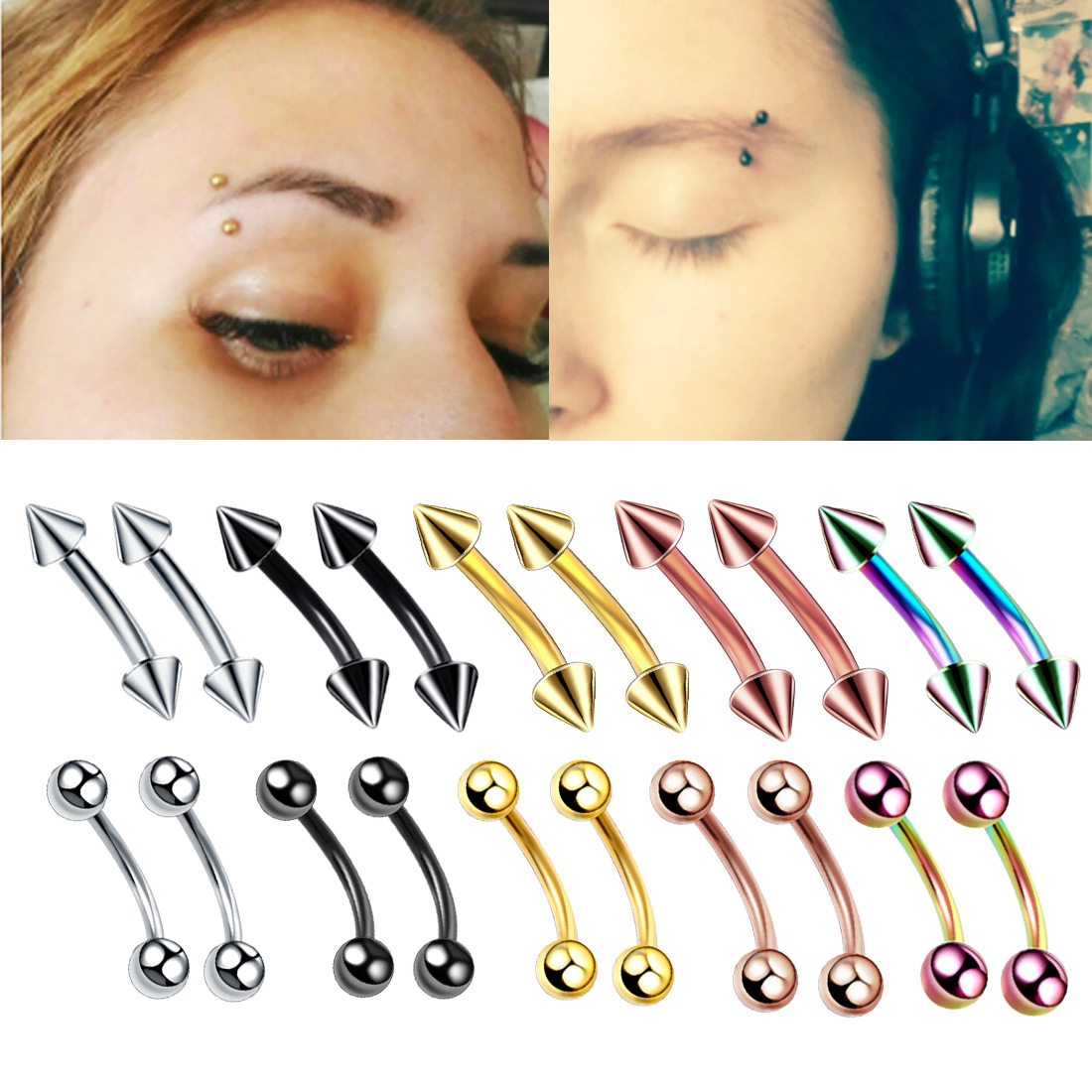 Piercing en Acier pour Eyeblog - Eyebrow Curved Barbell avis et prix