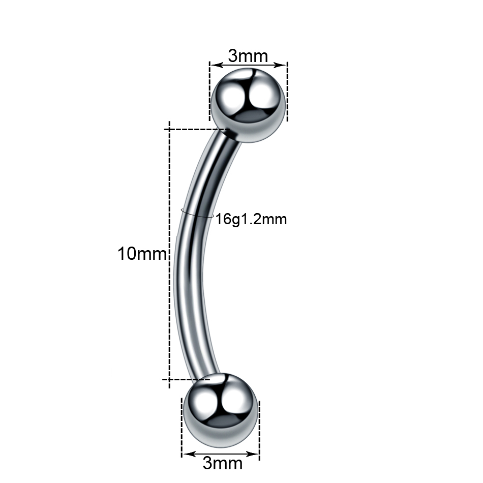 1 pièce Piercing en titane à b - Eyebrow Curved Barbell avis et prix
