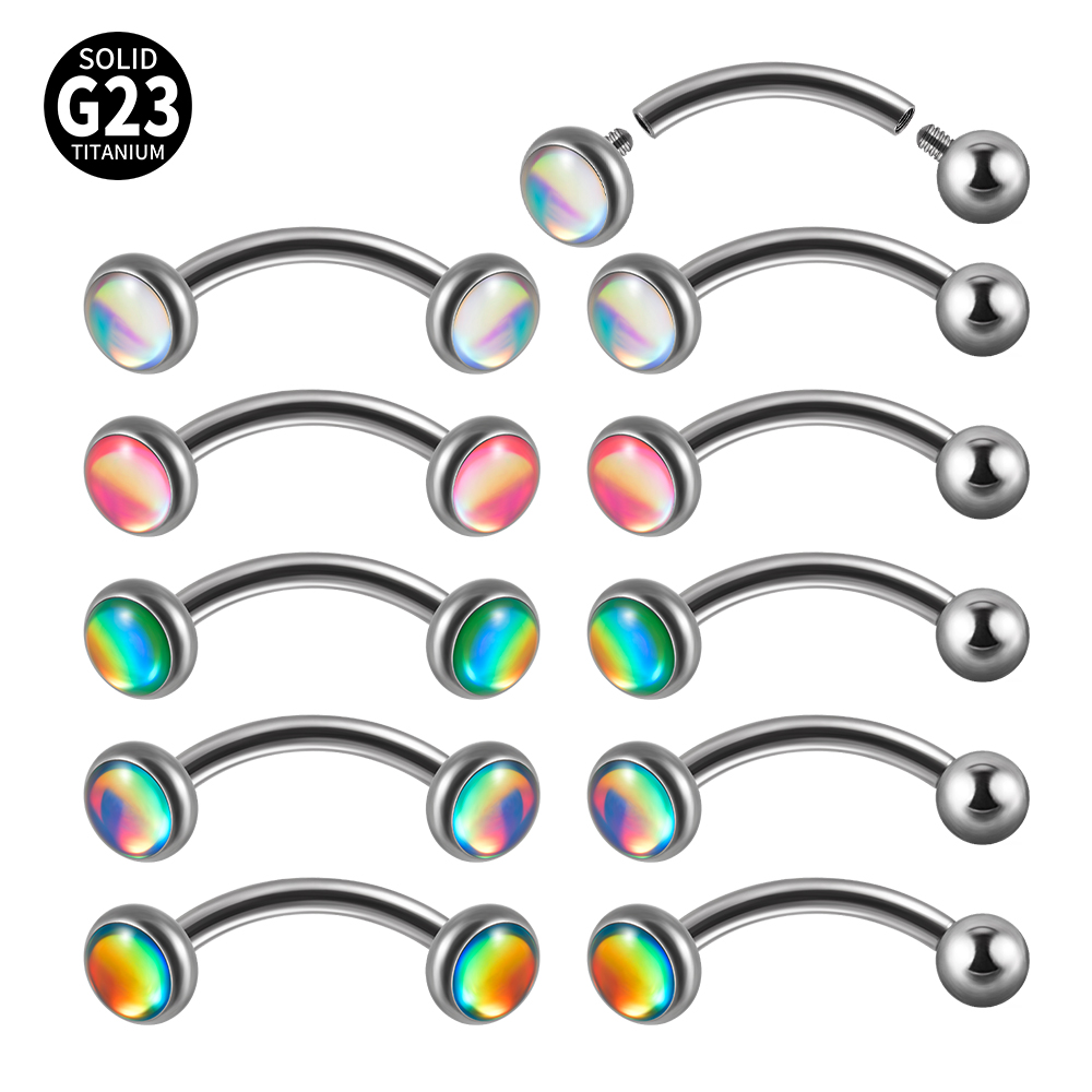 1PC G23 titane 16G Flash gemme - Eyebrow Curved Barbell avis et prix