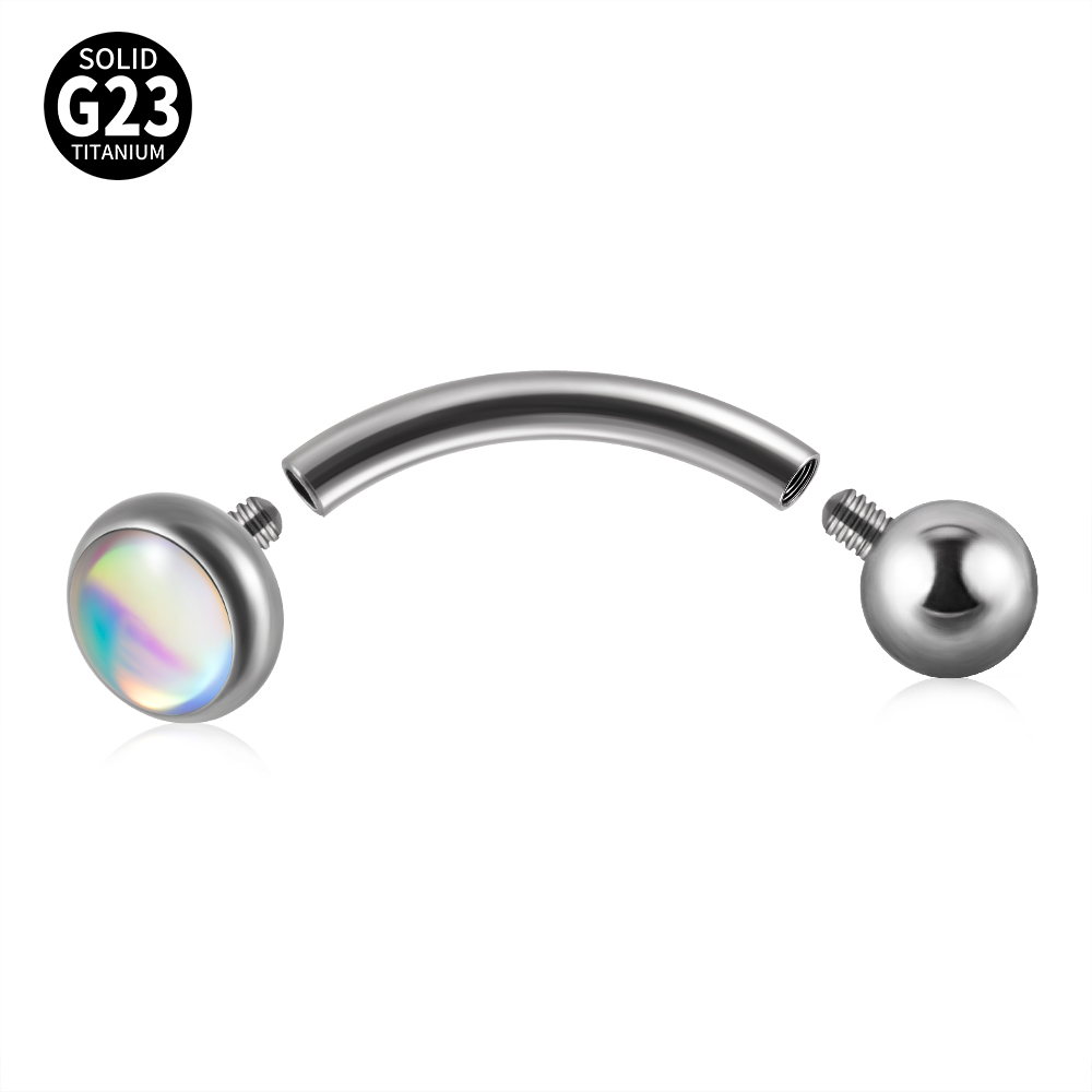 1PC G23 titane 16G Flash gemme - Eyebrow Curved Barbell avis et prix