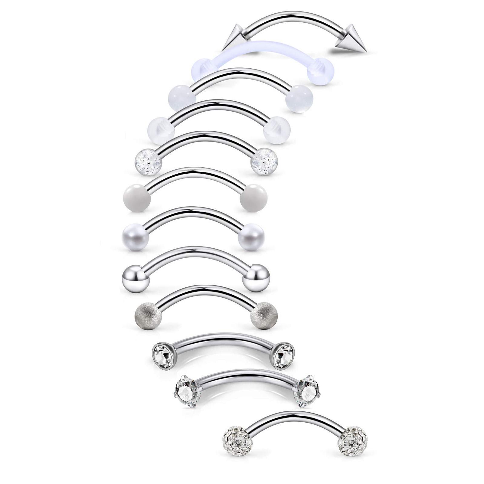 10/11/12pcs 16G acier inoxydab - Body Jewelry Vertical Labret avis et prix