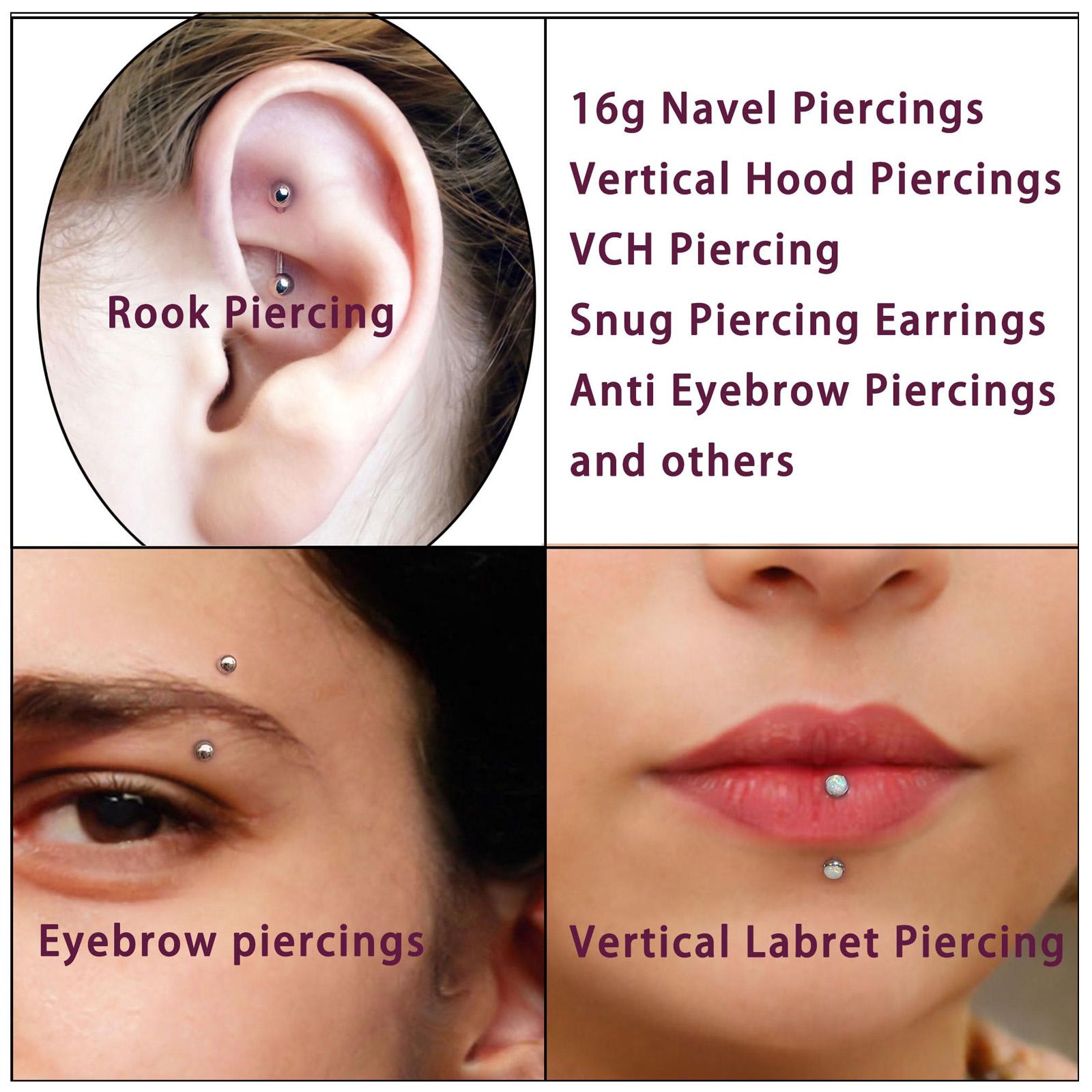 10/11/12pcs 16G acier inoxydab - Body Jewelry Vertical Labret avis et prix