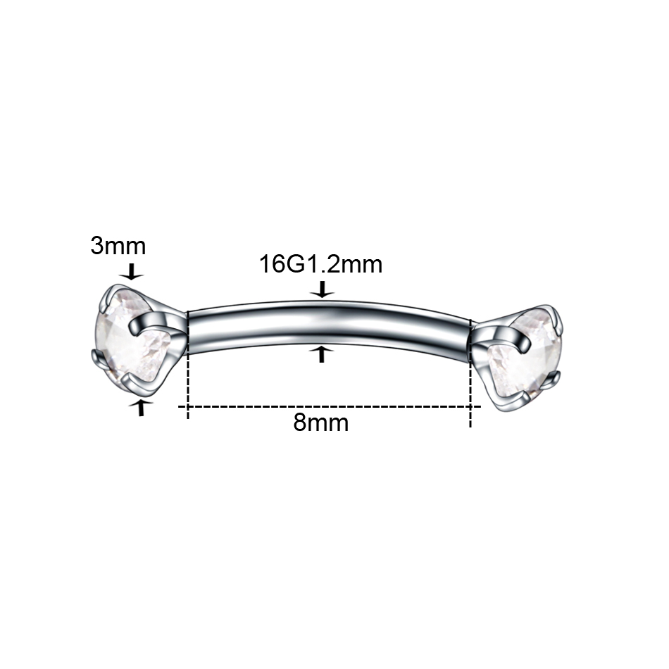1PC acier incurvé haltère Pier - Eyebrow Curved Barbell avis et prix