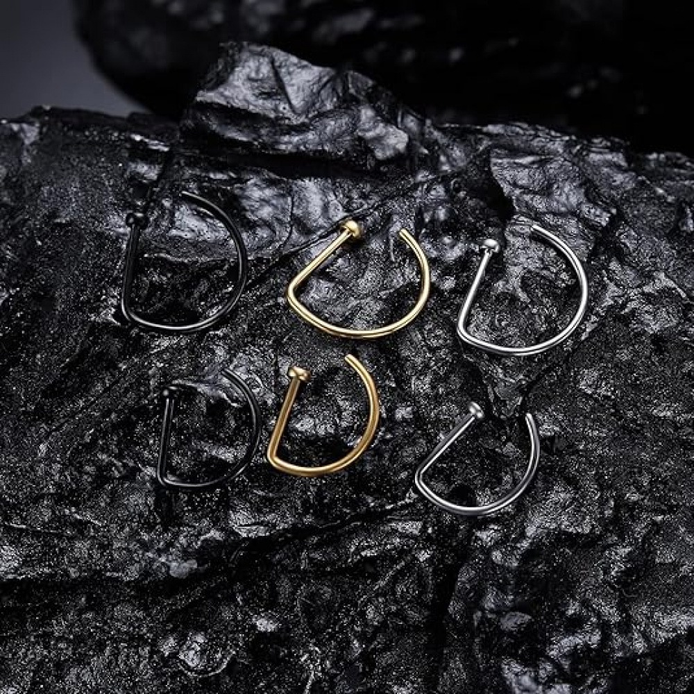 Lot de 4 faux anneaux de nez e - Body Jewelry Hoops avis et prix