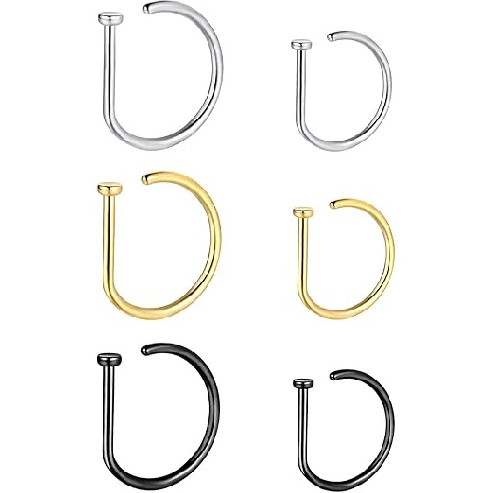 Lot de 4 faux anneaux de nez e - Body Jewelry Hoops avis et prix