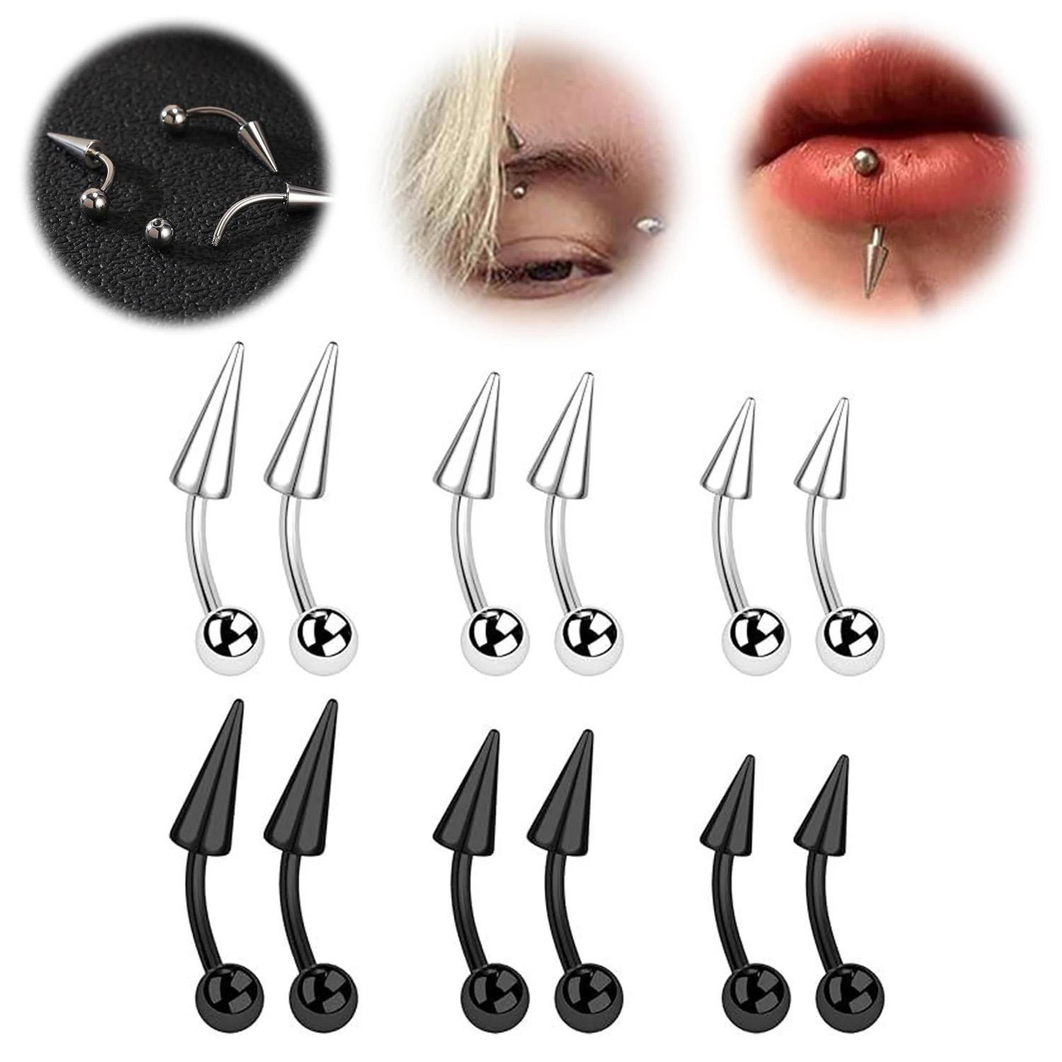 Anneau à sourcils en acier ino - Eyebrow Curved Barbell avis et prix