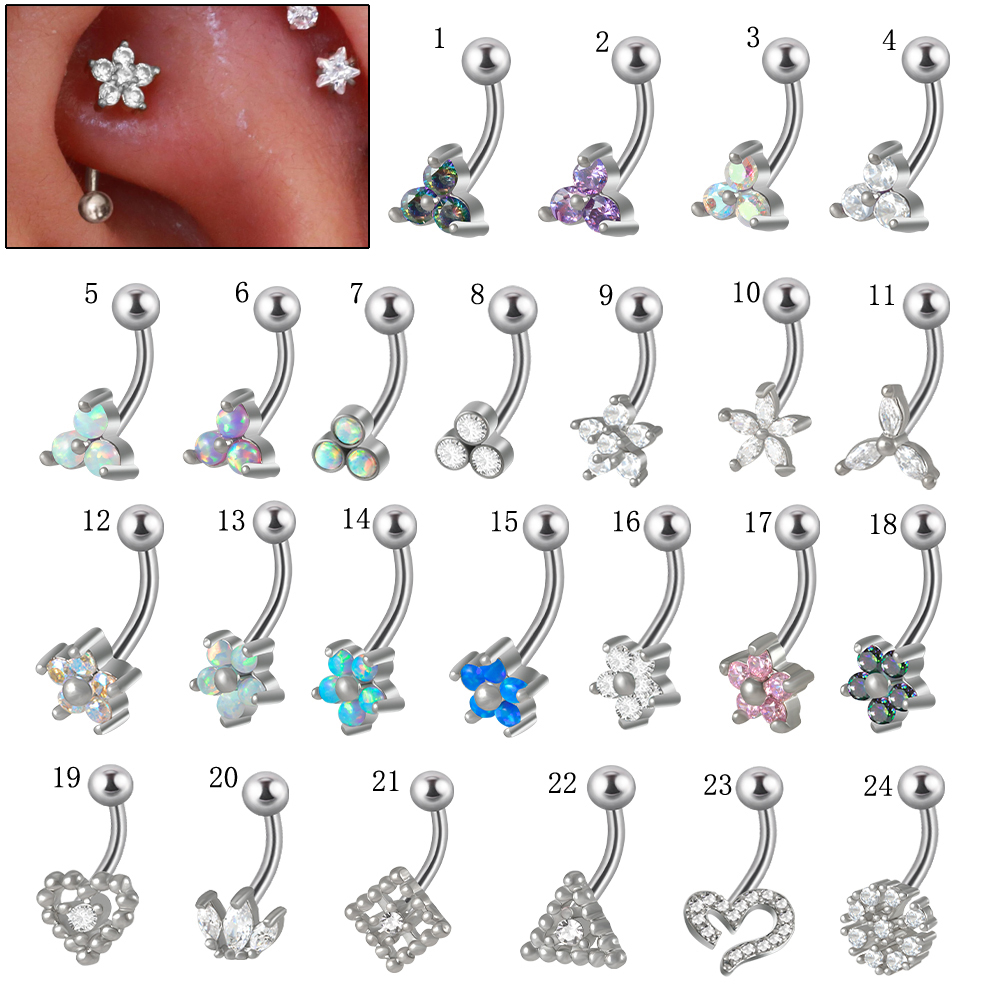 Titanium Rook Piercing Opal Ey - Eyebrow Curved Barbell avis et prix