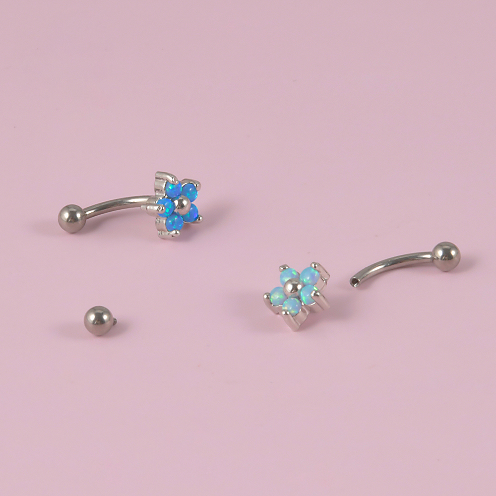 Titanium Rook Piercing Opal Ey - Eyebrow Curved Barbell avis et prix