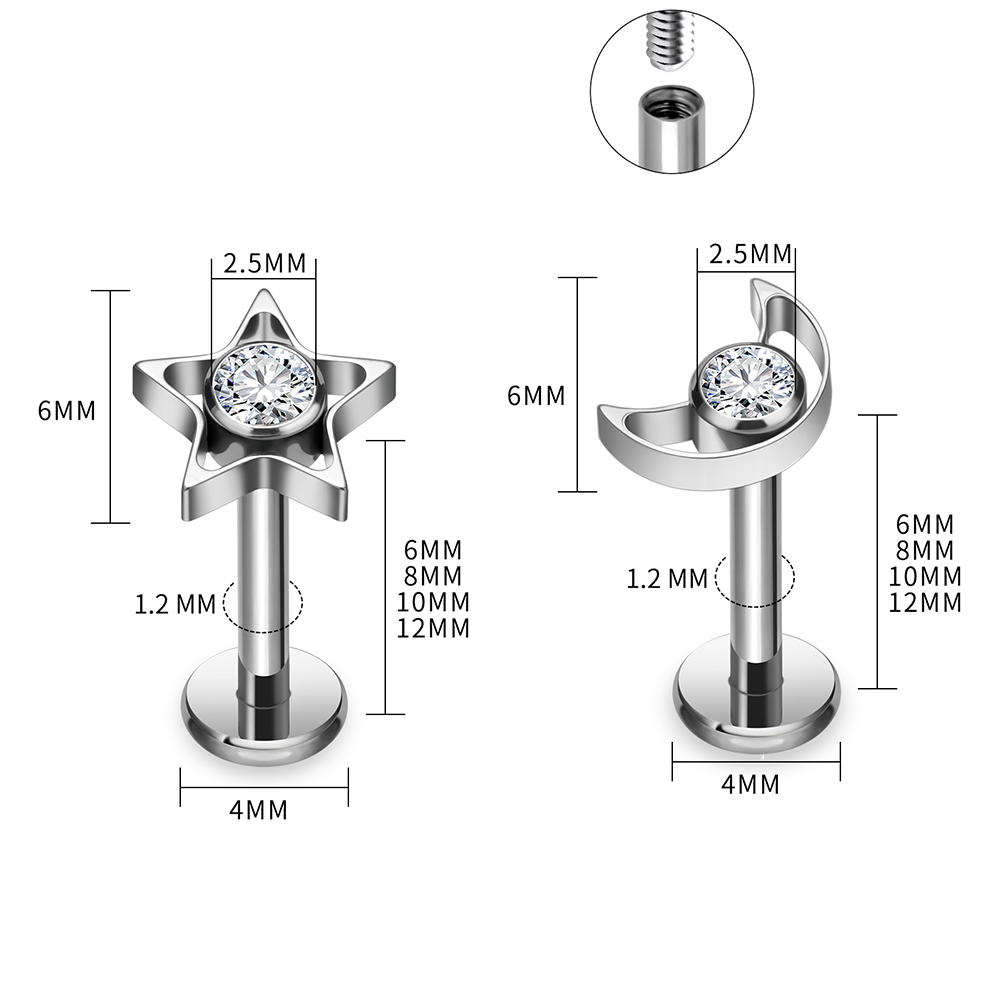 Lot de labrets G23 en titane é - Body Jewelry Vertical Labret avis et prix