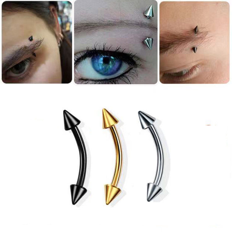 2 pièces titane acier sourcil  - Eyebrow Curved Barbell avis et prix