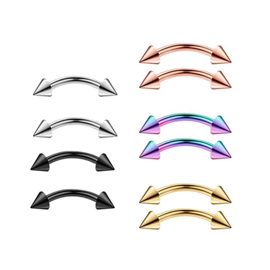2 pièces titane acier sourcil  - Eyebrow Curved Barbell avis et prix