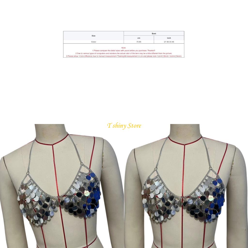 N58F Festive Sequins Veste Pai - Body Jewelry Vest avis et prix