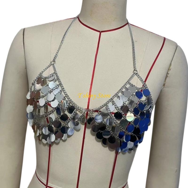 N58F Festive Sequins Veste Pai - Body Jewelry Vest avis et prix