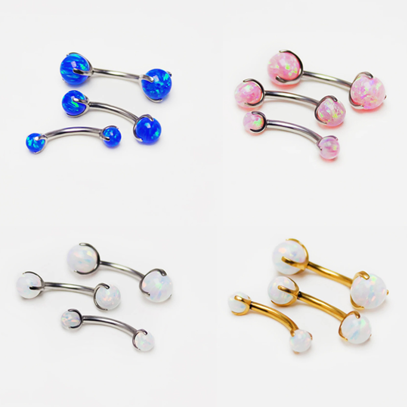Piercing en Titane et Opale po - Eyebrow Curved Barbell avis et prix