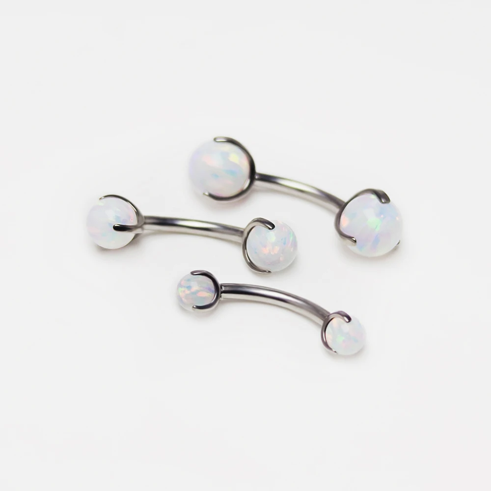 Piercing en Titane et Opale po - Eyebrow Curved Barbell avis et prix
