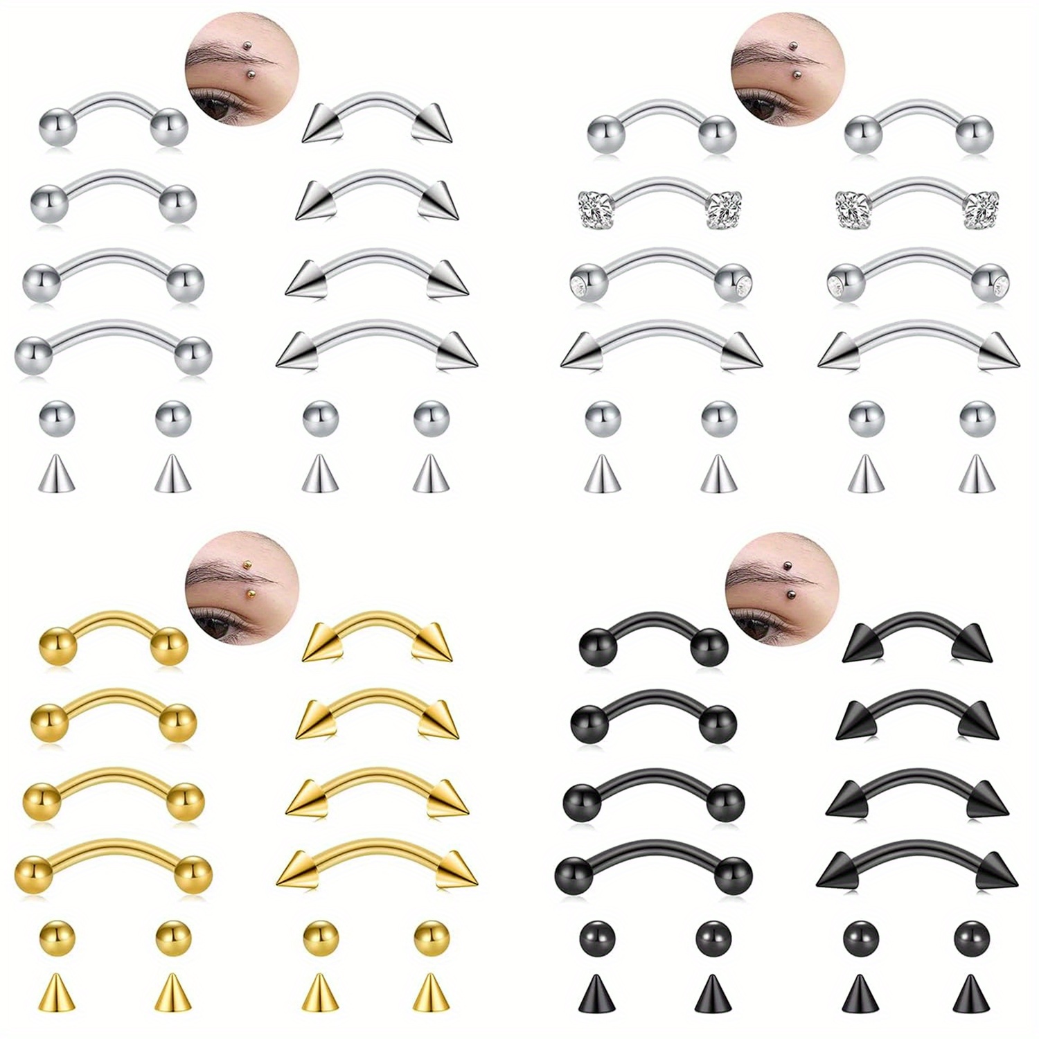 8 pièces Rook Piercing bijoux  - Body Jewelry Vertical Labret avis et prix